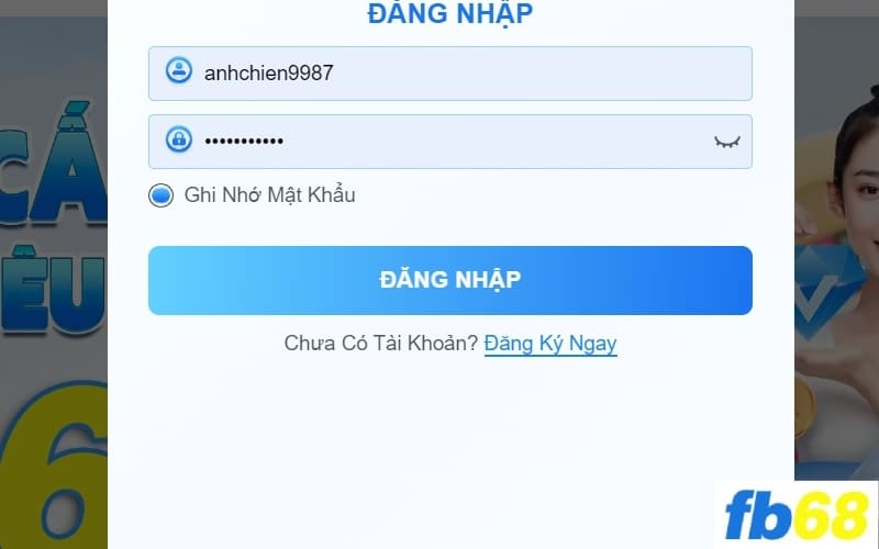 4 thao tác đăng nhập fb68 bằng điện thoại